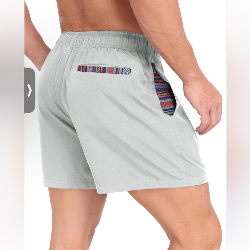 Wowie Nomad Casual Stretch Grey Shorts (Hybrid) 5" inseam Men's Sz S‎ Aztec